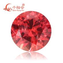 artificial  sapphire  padparadscha color round shape  natural cut including minor cracks and inclusions corundum loose gem stone 2024 - buy cheap