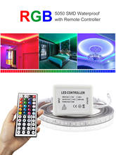 220V LED Light Strip Outdoor Waterproof RGB 5050 Tape Phone APP and 44-key Remote control flexible lights room decoration lamp 2024 - buy cheap