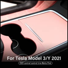 TEY Model3 Car Central Control Panel Protective For Tesla Model Y 2021 Accessories Matte Pink ABS Model Y  Model Three 2024 - buy cheap