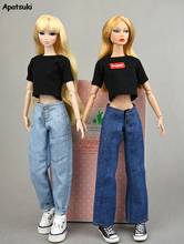 Doll Clothes Set Outfits For Barbie 1/6 BJD Dollhouse Shirt Tops & Jeans Pants Trousers Casual Wears For Children DIY Toys 2024 - buy cheap