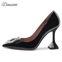 Crystal Sunflower Buckle Decor Women Pumps High Goblet Heel Pointed Toe Spring Outwear Shoes Woman Zapatos Mujer 2024 - buy cheap