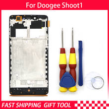 Doogee shoot tela de toque lcd, tela lcd digitalizadora montagem com peças de reposição de moldura + botão de impressão digital 2024 - compre barato