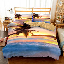 Ocean Duvet Cover Set Twin Full Queen King Duvet Cover Set Tropical Island Palm Trees Sea Beach Nature Bedding Set 2/3 Piece 2024 - buy cheap