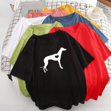 Camiseta de moda con perro Hound, ropa de mujer de México, de gran tamaño, Punk, gris, informal, con cuello redondo 2024 - compra barato