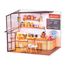 Kit de casa de bonecas em miniatura led para café, conjunto para artesanato 2024 - compre barato