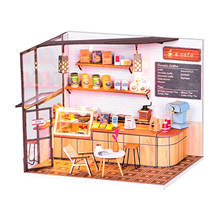 Kit de casa de muñecas en miniatura, montaje hecho a mano, modelo de cafetería, cafetería, bricolaje 2024 - compra barato