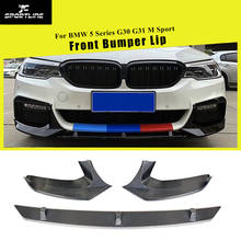 Carbon Fiber / ABS Glossy Black Front Bumper Lip Spoiler Splitters for BMW 5 Series G30 G31 M Sport 2017 - 2019 2024 - buy cheap