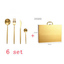 Kitchen Tableware Gold Cutlery Set Stainless Steel Cutlery Set Gold Fork Spoons Knives Western Dinnerware Set Home Dropshipping 2024 - buy cheap