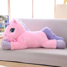 Caballo de unicornio rosa y blanco de gran tamaño para niños, de peluche para montar a caballo juguete, regalo del Día de San Valentín, juguete de peluche para bebés de 80cm 2024 - compra barato