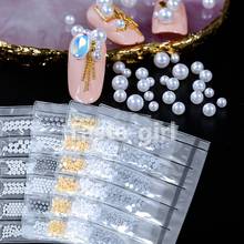 New arrival mixed size fake nails accessories glitter 3D nail art decorations rhinestones pearl manicure supplies tool GZP 2024 - buy cheap