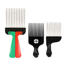 Mental Afro Comb with Black Fist for African American Hair Pick Hair Picks for hair styling 2024 - buy cheap