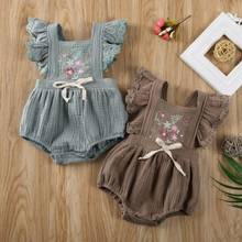 New Fashion Cute Newborn Baby Girl Sleeveless Romper Jumpsuit Cotton Blend Bodysuit Flowers Outfit Baby Unisex Clothes 0-18M 2024 - buy cheap