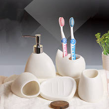 WHYOU Simplicity Fashion Ceramic Bathroom Accessories Set High-Grade Wash Gargle Cup Toothbrush Suit Creative Wedding Gift 2024 - buy cheap