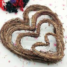 Heart Shape Rattan Hanging Flower Christmas Decorations Shop Window Garland Natural Dried Rattan Cute Room Door Hanging Ornament 2024 - buy cheap