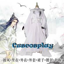 Disfraz de Cosplay de Xie Lian, Tian Guan Ci Fu, Chu Wanning, Hanfu chino blanco, traje de Anime antiguo, vestido Unisex 2024 - compra barato
