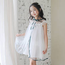 2020 new princess summer dress for girl white voile sweet dress kids ball gown for 4 6 8 10 12 14 yrs teenage girl party frocks 2024 - buy cheap