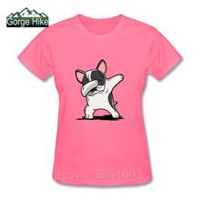 Dabbing French Bulldog Funny Women Hip Pop T Shirt 2019 Fashion Cotton Short Sleeves Dog Tee Shirt O neck T-Shirt Normal Clothes 2024 - buy cheap