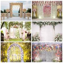 Wedding Background For Photography Flower Wall Wreath Door Love Stage Party Portrait Photographic Backdrop Photocall Photostudio 2024 - buy cheap