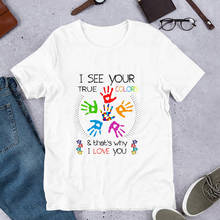 Camiseta 100% algodão autismo camiseta com saida de autismo mamãe papai fighter camiseta gráfica 2024 - compre barato