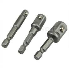 Easy Use 1/4" 3/8" 1/2" Steel Drill Bit Bar Hex Socket Driver Shank Adapter Set  G88A 2024 - buy cheap