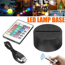 Base de lámpara Led con Cable USB, Interruptor táctil, moderno, negro, Control remoto, luz nocturna, acrílico, 3D, lámpara de noche Led montada 2024 - compra barato