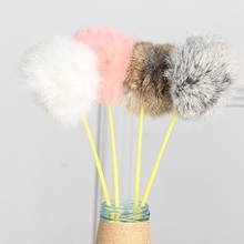 Cat Wand Toy Fluffy Soft Wand Toy Artificial Fur Cat Teaser Pet Stick Toy Funny Interactive Cat Toy Cat Training Toys Product 2024 - buy cheap