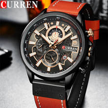 CURREN Man WristWatch Chronograph Calendar Sport Men Watch Military Army Top Brand Luxury Black Genuine Leather Male Clock 8380 2024 - buy cheap