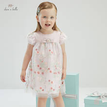DB16620-vestido con lazo bordado floral para niña, vestido de fiesta de moda para niño, ropa infantil de lolita 2024 - compra barato