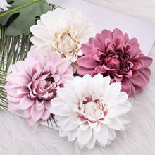 20pcs Dahlia Artificial Silk Flowers Heads For Wedding Decoration Rose DIY Wreath Gift Box Scrapbooking Craft Fake Flower Head 2024 - купить недорого