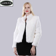 2022 New Autumn Winter Real Genuine Rabbit Fur Coat Women Full Pelt Real Rabbit Fur Jacket Winter Fur Mandarin Collar Overcoats 2024 - buy cheap