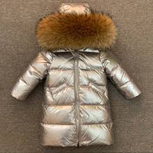 2019 Kids Thick Warm Duck Down Jacket long Coat -30 Winter Boy girl clothes Children parka big natural Fur Long Hooded Outerwear 2024 - buy cheap