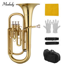 Muslady Brass B Flat Baritone Bb Wind Instrument Gold Lacquer Surface with Carry Case Mouthpiece Gloves Cleaning Cloth 2024 - buy cheap