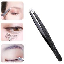 2pcs Metal Black Slanted Portable Eyebrow Tweezer Stainless Steel Eyebrow Clip Hair Removal Tweezer Hair Trimmer Makeup Tool 2024 - buy cheap