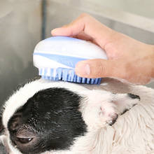 Escova de banho para animais de estimação, escova de silicone massagem spa escova de banho, remoção de pelos para cães, gatos ferramenta de limpeza 2024 - compre barato