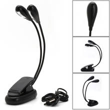 1PC USB Charging 2 Dual Arm 4 LED Lamp Clip On Light For Book Reading Tablet Laptop Flexible Book Lights 2024 - buy cheap