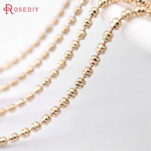 (F610)2 Meters 1.5mm 24K Champagne Gold Color Copper Double Flat Beads Necklace Chains High Quality Jewelry Findings Accessories 2024 - buy cheap