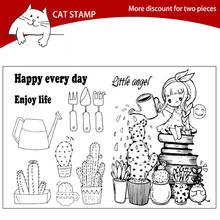 The girl watering the flowers Clear Stamps For Scrapbooking Card Making Photo Album Silicone Stamp DIY Decorative Crafts 2024 - buy cheap