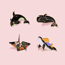 Personality Cartoon pin Animal Fish Dolphin Whale Brooches Badges Enamel pins for Women Men Jewelry Clothes Backpack Button gift 2024 - buy cheap