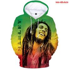 Sudadera con capucha para hombre, ropa de calle masculina de Hip-Hop, jersey con bolsillos, estilo Harajuku, a la moda, Bob Marley, 2021 2024 - compra barato