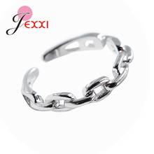 925 Sterling Silver Ring Vintage Link Chain Ring Open Woman Jewelry Adjustable Punk Party 925 Silver Ring Bijoux 2024 - buy cheap