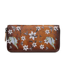 YourSeason-billeteras Vintage pintadas a mano para mujer, Cartera de cuero 2021 genuino para teléfono, tarjetero, cartera de mano 2024 - compra barato