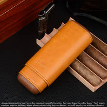 COHIBA кедровый деревянный ящик для сигар коричневый Crazy Horse текстурный узор Кожаный Портсигар подходит 2 пальца до 54 колец сигары 2024 - купить недорого