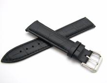 Rolamy 12 14 16 18 20 22 24mm Real Calf Leather Black Classic Alligator Grain Watch Band Strap Belt For Seiko Tudor Rolex IWC 2024 - buy cheap