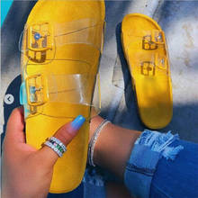 Summer Woman Flat Slippers Transparent Plastic Soft Jelly Shoes Female Belt Bukle Flip Flops Women Outdoor Beach Ladies Slides 2024 - buy cheap