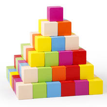 Blocos de cubo de madeira para ensinar, 100 peças, bloco grande de matemática, brinquedo quebra-cabeças infantil, jardim de infância, educação, blocos de construção 2024 - compre barato