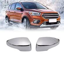 2 шт., накладки на боковые зеркала заднего вида для Ford Escape Kuga 2013-2019 Chrome 2024 - купить недорого