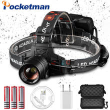 7000LM USB Rechargeable XHP50 headlamp Headlight high powerful xhp70 head lamp torch ZOOM Head light Use 3*18650 batteries 2024 - buy cheap