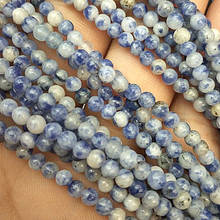 Nature sodalite stone round ball selling by strings 2mm 3mm 4mm loose semi precious stone diy beads accessories top beads match 2024 - buy cheap