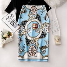 bag hip skirt large size print skirt high waist commuter knee skirt  Casual  A-Line Empire Commuter office skirt women Print 2024 - buy cheap