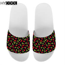 HYCOOL Cherry Print Slippers for Women Men Bathroom Home Summer Children's Sandals Non-slip Lovers Summer Flip Flop 2020 2024 - buy cheap